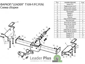 ТСУ для TOYOTA LAND CRUISER PRADO (90) (J9) 1996-2002 (5 дверей) (C НЕРЖ. ПЛАСТИНОЙ)