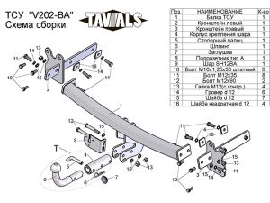 ТСУ для VOLVO  XC  70 (универсал) (B) 2007-... (С БЫСТРОСЪЕМНЫМ ШАРОМ)