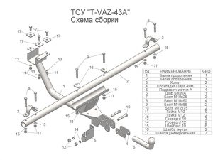 ТСУ (разборное  со съемным шаром для 2121    2121 URBAN  (1977-2014  2014-...)