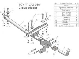 ТСУ (со съемным шаром) для  2113 2114 2115
